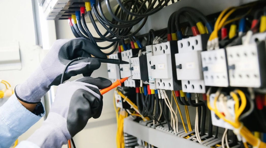 Electrical services being performed by an electrical contractor